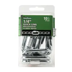Kingchain - Eslabones c/rosca zinc 1/4" x 10 pc en blíster