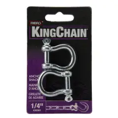 Kingchain - Grillete p/cadena de zinc 1/4" x 2 pc en tarjeta
