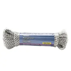 Kingcord - Cuerda de poliéster 1/8" x 15 m blanca con gris