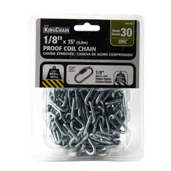 Kingchain - Cadena acero 30 zinc - 1/8'' x 5 m
