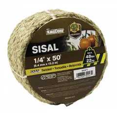 Kingcord - Cuerda de Sisal 1/4" X 15 m color natural