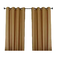Deco Cortina - Cortina Rd lisa con aros beige 135x220 cm