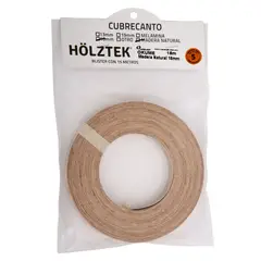 Holztek - Cubrecanto de Madera natural 15 m de 16mm Madera natural