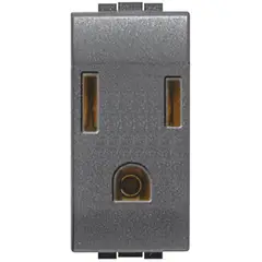 Bticino - Toma Corriente Polarizado Aterrizada con Protección Infantil 127V-277V