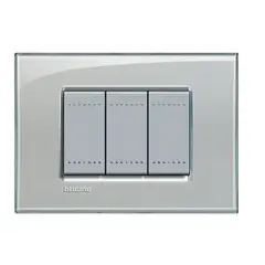 Bticino - Placa rectangular blanco 3 módulos c/chasís