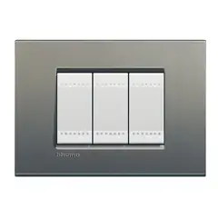 Bticino - Placa rectangular avenue 3 módulos