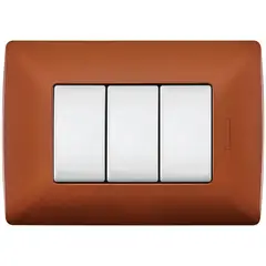 Bticino - Placa de Resina con Chasis Color Blanco Mérida 3 Mód.