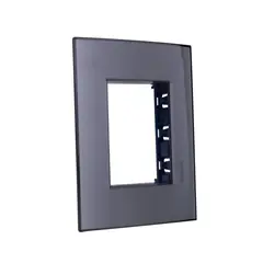Bticino - Placa rectangular humo 3 módulos c/chasís
