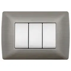 Bticino - Placa de Resina con Chasis Color Blanco Mérida 3 Mód.