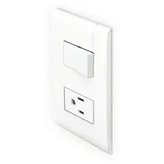 Bticino - Placa con 1 Interruptor Sencillo + 2P+T 1 Módulo Blanco (Armada)