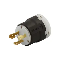 Arrow Hart - Clavija industrial 125 V 9.5 25.4 m negro/blanco