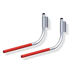 Alfer - Gancho abatible p/pared aluminio engomado 2 piezas