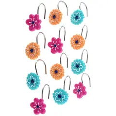 Just Home Collection - Set 12 ganchos flores color