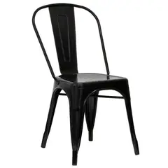 Just Home Collection - Silla de metal con respaldo color negro