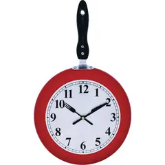 Just Home Collection - Reloj de Cocina Sartén Rojo 32 x 45 cm