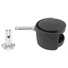 Fixser - Rodaja "Twin" de nylon 50 mm espiga de madera con socket