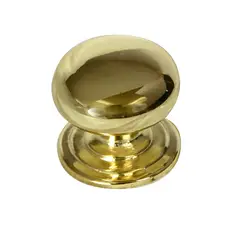 Fixser - Jaladera botón 25 mm x 22 mm latón brillante