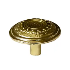 Fixser - Jaladera botón 34 mm x 21 mm latón brillante