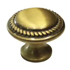 Fixser - Jaladera botón 28 mm x 24 mm latón antiguo