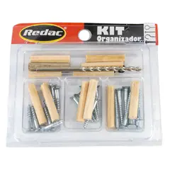 Redac - Kit tornillos para madera con taquetes y broca 35 piezas