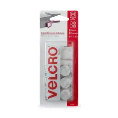 Velcro - Con adhesivo de uso general, 6 círculos, 8 cuadros, blanco