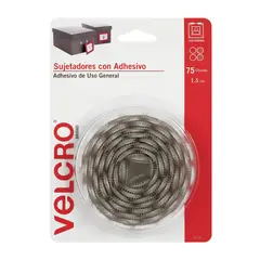 Velcro - Con adhesivo de uso general, 75 círculos, blanco