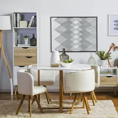 Just Home Collection - Comedor con 4 Sillas Pizza 100X100X75 cm