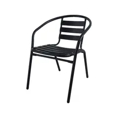 Just Home Collection - Silla Slat Aluminio / Metal Negro