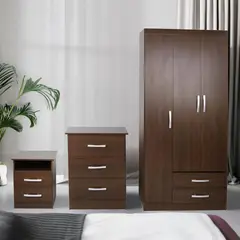 Just Home Collection - Closet 3 Puertas 2 Cajones + Cómoda 3 cajones + Buró 2 cajones