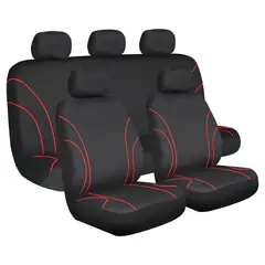 Autostyle - Set de fundas para asientos rojo 9 piezas