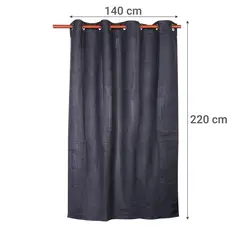 Just Home Collection - Cortina Suede 140x220 cm negro