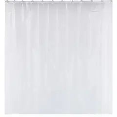 Just Home Collection - Cortina de Baño Clear Ramón PVC de 180 x 180 cm Blanco