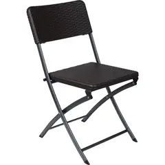 Just Home Collection - Silla plegable tipo ratan chocolate