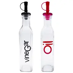 Top Choice - Juego aceitero más vinagrero rojo negro