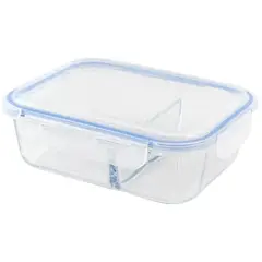 Just Home Collection - Contenedor vidrio 2 divisiones rectangular 1.52 Lt