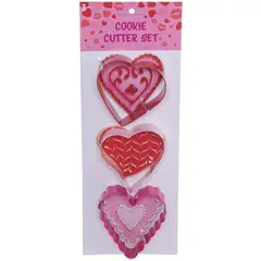Casa Bonita - Set 3 cortadores para galletas en forma de corazón