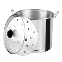 Vasconia - Vaporera de aluminio + tapa de vidrio con escape de vapor