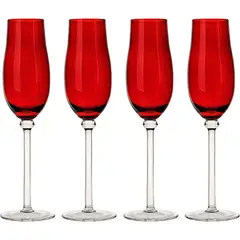 Just Home Collection - Set Copa Flute Roja