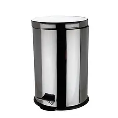 Just Home Collection - Bote de Basura Acero Inoxidable con Pedal de 12L Plata