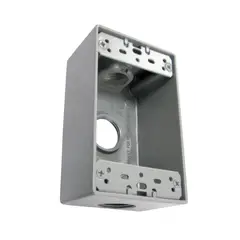 Argos - Caja Rectangular de Aluminio con 3 Orificios de 1/2"