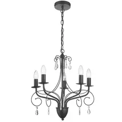 Just Home Collection - Lámpara colgante Blacken de 5 luces E14 Negro