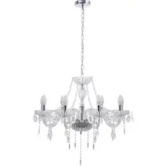 Just Home Collection - Lámpara colgante Auriga de 8 luces E14 Transparente