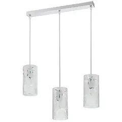 Just Home Collection - Lámpara Colgante New Memphis de 3 Luces Tipo E27 Plata