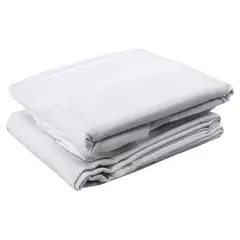 Just Home Collection - Juego de Sábanas Individual Microfibra Lisa Blanco