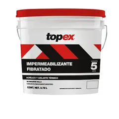 Topex - Impermeabilizante Fibratado - 5 Años de 3.8 litros - Rojo