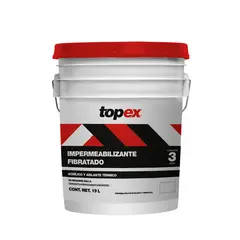 Topex - Impermeabilizante Fibratado - 3 Años de 19 litros - Rojo