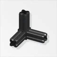 Alfer - Conector angular 90° 3 espigas 23.5mm negro