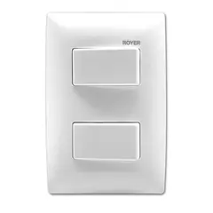Royer - Placa con 1 Interruptor + 1 interruptor de escalera Blanco