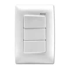 Royer - Placa Armada Con 3 Interruptores Sencillos Blanco