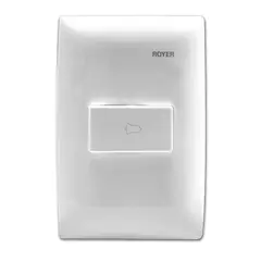 Royer - Placa Armada Con 1 Pulsador Timbre Blanco